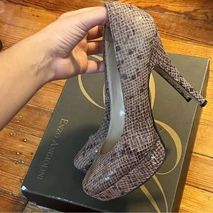 Snake skin pumps